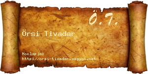 Örsi Tivadar névjegykártya