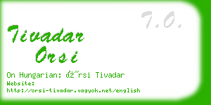 tivadar orsi business card